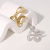 Stainless Steel Irregular Wave Rings for Women Men Creative Gold Color Adjustable Opening Ring Female Statement Jewelry Gifts - Image 4