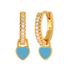 Huggie Silver Ear Needle Enamel Heart Pendant Hoop Earrings Circle Micro Set Zircon Earrings for women Gift - Image 15