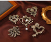 Pearl Accent Heart Brooch with Metal Floral Details - Image 20
