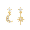 2PCS Stainless Steel Cubic Zirconia Chain Stud Earrings For Women Non-Piercing Ear Clip Ear Cuff Earring Cartilage Jewelry - Image 31