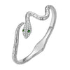 Silver Color Classical Snake Open Bangle Bracelets For Women Men Green White Zircon Charm Bracelet Unique Jewelry Gift - Image 8