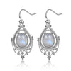 Silver Oval 8 10mm Natural Labradorite Earrings Vintage Ethnic Jewelry for Women Gift - Image 4
