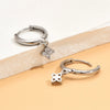 Flower Pendant Huggie Hoop Earrings in Stainless Steel with Gold-Tone or Silver-Tone Options - Image 6
