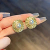 Korean Irregular Baroque Bimitation Pearl Round Stud Earring for Women Gold Color Earring Jewelry Simple Valentine's Day Gift - Image 5