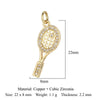 5pcs/Lot Star Heart Key Copper Cubic Zircon Charms Clover Lightning Horseshoe Racket Moon Bracelet Earring Necklace Pendant - Image 21
