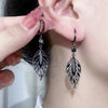 Retro Black Hollow Crystal Leaf Drop Dangle Earrings for Women Personality Design Korean Earrings Party Jewelry Gift - Image 2
