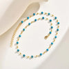 Bohemian Stone Beaded Necklace for Women,Gold Plated Turquoise Rice Bead Choker Necklaces, Jewelry Gift - Image 5