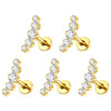 1/5PCS Titanium 5 CZ Cluster Climber Stud Earrings 16G Daith Helix Tragus Cartilage Lobe Piercings Flatback Labret Stud Jewelry - Image 7