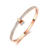 Clay Pave Setting Crystal Lock Charm Bracelets Bangle For Women Stainless Steel Bracelet For Birthday Gift - Image 7