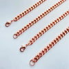 Copper Cuban Chain Necklace for Men Women, Style Rose Gold Plated Jewelry, Holiday Gift for Birthdays - Image 5