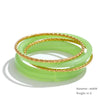 1Set 66mm 3 Round Circle Resin Overlay Minimalist Bracelet Bangle Set Gold Plated Stainless Steel Wrist Jewelry - Image 9