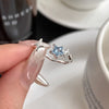 Silver Open Finger Ring Golden Clear CZ Square Droplet Geometric Punk For Women Jewelry Gift - Image 18
