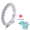 Djmax Silver 3mm Full Enternity Diamond Engagement Ring For Women Wedding Band Ring - Image 6