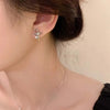 Silver Color Cross Star Zircon Stud Earrings for Women Girl Korean Four-Pointed Star Personality Earrings Jewellery - Image 4