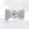 Silver Ring Full of Diamonds and Zircon Open Ring Couple Simple Ring Birthday Party Wedding Jewelry Gift - Image 2