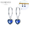Silver Ear Needle Geometric/heart-shaped Royal Blue Zircon Pendant Silver Earrings Niche Jewelry Gifts - Image 38