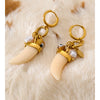 Horn Handmade Hoop Earrings for Women Resin Acrylic Imitation Pearl Drop Stainless Steel Charm Jewelry Recommend - Image 4