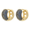 Brass Material Classic Golden Plated Punk Hip Hop Earrings Round Multi Color Set Aaacz Stone Couple Earrings - Image 8