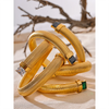 White Green Black Cubic Zirconia Stainless Steel Elastic Metal Statement Bracelet Bangle Golden Jewelry - Image 5