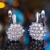 Cute Small White Zircon Stone Snowflake Hoop Earrings For Women Charm Female Silver Color Wedding Jewelry Gift - Image 3