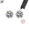 Cbtb Silver Gra Six-jaw Stud Earrings Women Wedding Band Jewelry - Image 2