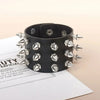 Punk Bracelet for Men Women Goth Black Leather Wristband with Metal Spike Studded Spike Rivets Cuff Bangle Adjustable - Image 6