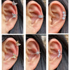 Adjustable Ear Cuff No Piercing with Cubic Zirconia Butterfly and Flower Designs - Image 3