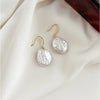 Silver Drop Earrings Baroque Shape Freshwater Pearl Earrings for Women - Image 1