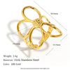 316L Stainless Steel Double Color Hollow Flower Open Ring Party Jewelry Women's Unique Ring Gift - Image 7