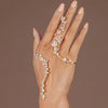 Stonefans Leaf Cuff Bangle Palm Hand Bracelet for Women 2023 Bridal Accessories Cubic Zircona Bangle Wedding Bracelet Jewelry