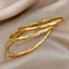 Three-Piece Diagonal-Pattern Stainless Steel Bangle Set in Gold-Tone or Silver-Tone - Image 4
