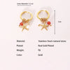 Stone Hoop Earrings for Women Star Sun Starfish Charms Stainless Steel Huggie Earrings Jewelry - Image 9