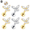 1/5PCS Titanium 16G Mini Butterfly CZ Labret Tragus Cartilage Conch Earring Helix Stud Medusa Piercings Body Jewelry for Women - Image 6