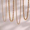 Minimalist Basic Gold Color Twisted Rope Chain Choker Necklaces For Women Stainless Steel Jewelry Gold Necklace - Image 5
