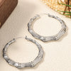 Exaggerated Round Circle Bamboo Hoop Earrings For Women Vintage Chunky Versatile Dangle Drop Earrings Party Wedding Jewelry - Image 5