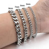 Cuban Chain Men Bracelet Classic Stainless Steel 3/5/7/9mm Width Chain Bracelet For Men Women Jewelry Gift - Image 1