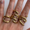 Stainless Steel Open Ring Personality Charms Pvd Gold Plated Jewelry for Women - Image 2