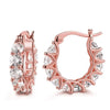 Spiked Cubic Zirconia Hoop Earrings in Stainless Steel - Image 8