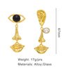 Long Drop Metal Face Dangle Post Earring For Women Water Drop Jewelry Black Clear Design Gifts - Image 3