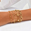 Gold Plated Chunky Oval Link Chain Stainless Steel Bracelet for Women, Minimalist Jewelry Gift - Image 1