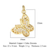 Cat Horseshoe Copper CZ Cycling Charm Bear Butterfly Racket Pendant For Bracelet Necklace Making - Image 24