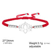Lotus Pendant Bracelet Shiny Rhinestone Inlaid Double Hole Charm Bracelet Stainless Steel Wrist Jewelry Gift - Image 11