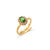 Oval Floral Shape Cubic Zirconia Green Black Clear Stone Rings For Party Adjustable Stainless Steel Rings For Women - Image 8