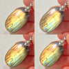 Blue Labradorite Pendant Irregular Shape Bead Stone Orange Necklace for Men Women - Image 9