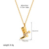 Stainless Steel Gold-Plated Zirconium Inlaid Denim Boots, Star Pendant Necklace, Vintage Art Neutral Personality Necklace, T - Image 10