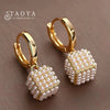 Pearl Stereoscopic Square Pendant Earrings Jewelry For Women‘s Eardrop Party Girl’s Accessories - Image 1