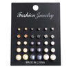 Korean Women Earrings 12 Pair/Set Beige White Pearl Simple Earrings Wedding Jewelry For Gift Valentine's Day gift - Image 18