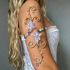 Hollow Out Iris Flower Bracelet Vintage Floral Arm Cuff Cuff Armlet Gold Jewelry Arm Accessories - Image 9