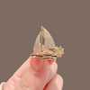 Small Sailboat Brooch Pins for Women Men Unisex Rhineston Zircon Lapel Pins Successful Badge Party Suit Jewelry Gifts - Image 4
