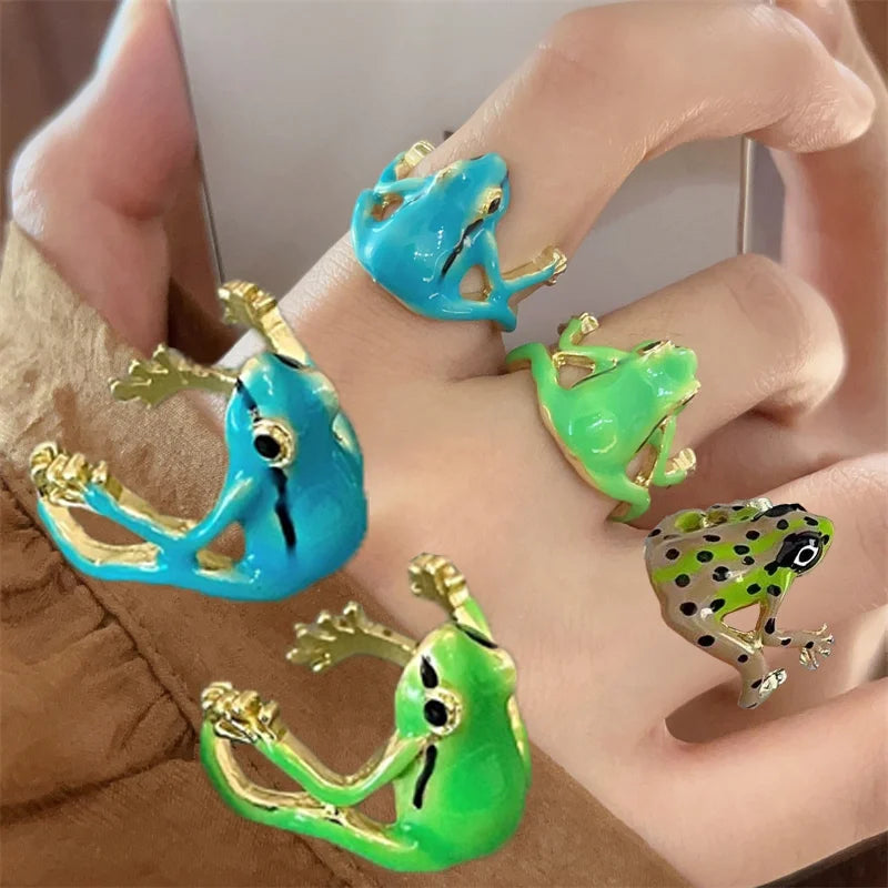 Tree Frog Ring Opening for Women Men Cute Adjustable Ring Animal Shape Alloy Jewelry Accessories Party Jewelry Gifts - Image 1